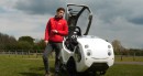 This is DryCycle, a four-wheel, fully enclosed e-bike that offers some of the functionality of a car