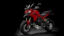 Front angle view of the 2013 Ducati Multistrada 1200.