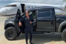 The Rock Gets to Private Jet on Ford Raptor