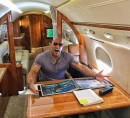 The Rock on Private Jet