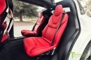 Tesla Model X with Bentley red leather interior by T Sportline