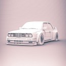 E30 BMW M3 "Black Bruiser" Rendering Has the Necessary Widebody Muscle