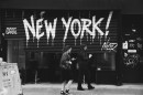 New York Written on a Shop Cover