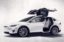 Falcon doors on Tesla Model X - note the dual hinged-doors