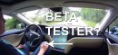 Tesla driver beta testing the Autopilot