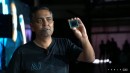 Ganesh Venkataramanan, Tesla’s senior director of Autopilot hardware and Project Dojo leader, shows the D1 Chip
