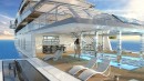Escapade superyacht concept focuses on wellness with stacked pools and vast relaxation areas