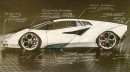 Lamborghini Countach LPI 800-4 redesign by Frank Stephenson