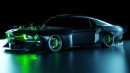 1969 Ford Mustang exposed twin turbo CGI restomod by wizart_concepts