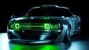 1969 Ford Mustang exposed twin turbo CGI restomod by wizart_concepts