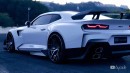 Extreme widebody Chevy Camaro ZL1 rendering by hycade