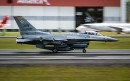 F-16 Fighting Falcon taking off from Colombian AFB
