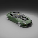 Jaguar F-Type slammed widebody and Bullitt car renderings