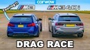 BMW M340i vs. BMW F81 M3 Touring build drag race