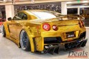 Famous "Engraved Gold" Nissan GT-R Widebody for Sale, Looks Like an Opulant JDM Supercar