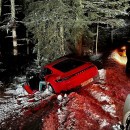 Aftermath of Porsche 911 "snow drift" crash