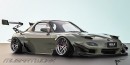 Widebody Mazda RX-7 tiene apariencia FF y elementos NFS en la representación de musartwork en Instagram