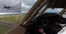 Pilot Landing Plane During Storm Eunice