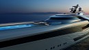 Project 3073 is a superyacht concept inspired by the Jaguar E-Type