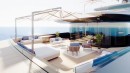 Thalassa luxury superyacht with expansive beach club