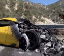 Ferrari 458 Speciale with the rear end completely destroyed by fire