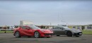 Aston Martin DBS Superleggera Vs Ferrari 812 Superfast comparison and drag race