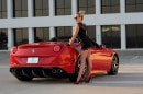 Ferrari California T and Sexy Blonde Create Modern Pinup Art