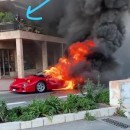 Ferrari F40 spontaneously catches fire, burns down in Monaco