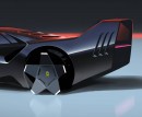 Ferrari F40 futuristic restomod sketch rendering by marcell_sebestyen