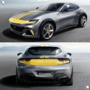 Ferrari Purosangue crossover SUV with suicide doors rendering by lars_o_saeltzer