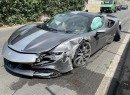 Ferrari SF90 Stradale crashes in Italy