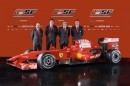 The new F60 - Gilles Simon, Nikolas Tombazis, Stefano Domenicali and Aldo Costa