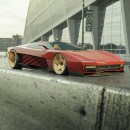 Ferrari Testarossa Concept Zero Three rendering by yasiddesign