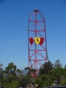 The top hat of the Ferrari rollercoaster Red Force, located at PortAventura in Spain