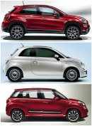 Fiat 500X vs 500 vs 500L comparison: side view