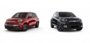 2018 Fiat 500L and 2018 Fiat 500X with Chrome Appearance Group and Satin Chrome Appearance Group packages