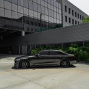 Satin Black Mercedes-Benz S 580 exposed CF lowered on 22s by Platinum