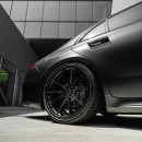 Satin Black Mercedes-Benz S 580 exposed CF lowered on 22s by Platinum