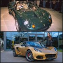 Elisa Artioli introducing the Lotus Elise in 1997 and Elisa Artioli many years later, with her new Elise
