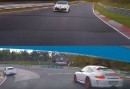 Renault Megane RS Train Chases Porsche 911 GT3 RS on Nurburgring