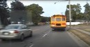 Overtaking a stopped school bus is illegal