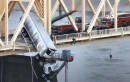 Video footage shows how the semi ended up danging off the bridge