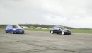 Ford Focus RS vs Vauxhall Astra GSI Drag Race