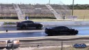 Ford Mustang GT vs. C8 Chevy Corvette drag race on DRACS