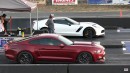 Ford Mustang GT vs. Chevy Corvette Z06 drag race on Wheels