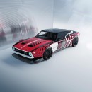 Widebody 1971 Ford Mustang Mach 1 in Ford Performance Livery (rendering)