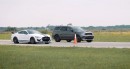 Ford Mustang Shelby GT500 Drag Races Dodge Durango Hellcat