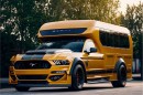 Ford Mustang Shelby GT500 Yellow Bus Raptor rendering by automotive.ai
