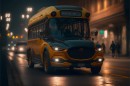 CGI Yellow Bus rendering by automotive.ai