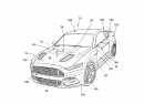Sketch of Ford Mustang with heat-generated logo solution